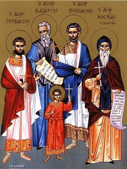 წმინდა მოწამენი ნაზარი, გერვასი, პროტასი და კელსი (I) - 14 (27) ოქტომბერი