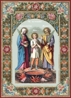წმინდა მოწამენი ვიტე, მოდესტოსი და კრისკენტია მზრდელი (+დაახლ. 303) - 15 (28) ივნისი